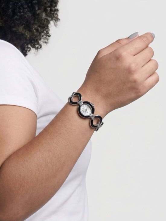 Brighton Padova Oval Link Black Women’s 28mm Bracelet Watch New Battery Included main image 5